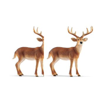 2PK Schleich Kids/Childrens Toy Figurine White-Tailed Buck 3y+