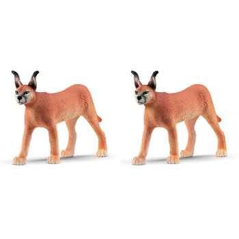 2PK Schleich 4.3'' Caracal Female Animal Action Figure Kids Toy 3-8y