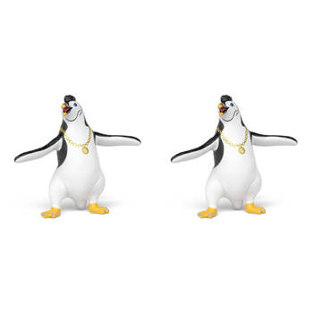 2PK Schleich Juri The Penguin with Gold Chain Vinyl Figure Kids Toy 3y+