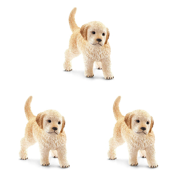 3PK Schleich 1.9'' Golden Retriever Puppy Animal Action Figure Kids Toy 3-8y