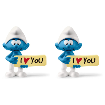 2PK Schleich 2.2'' Smurf w/ Sign Action Figure Kids Toy 3-8y