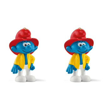 2PK Schleich 2.2'' Fireman Smurf Action Figure Kids Toy 3-8y
