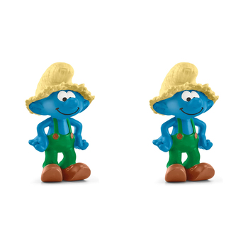 2PK Schleich 2.2'' Farmer Smurf Action Figure Kids Toy 3-8y