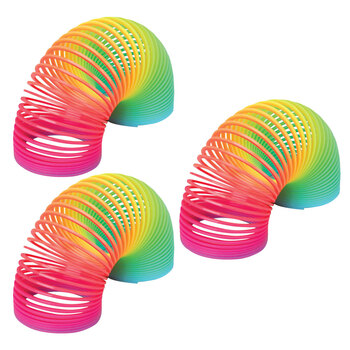 3PK Rainbow Plastic Spring 6cm