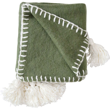 LVD Throw Blanket Stitch Bronze Green Decorative Home/Lounge Decor