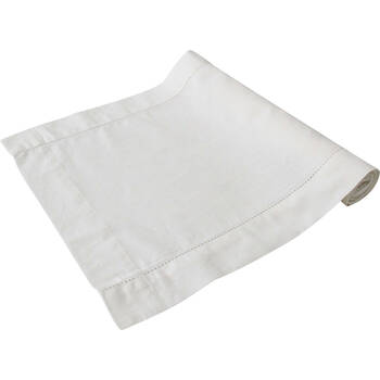 LVD Drawn Thread Cotton/Linen Dining Table Runner 38 x 180cm Ivory