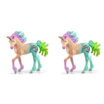 2PK Schleich Kids/Childrens Toy Figurine Marshmallow Unicorn Foal 3y+