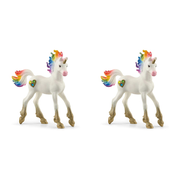 2PK Schleich 7.1'' Rainbow Love Unicorn Foal Animal Figure Kids Toy 5-12y