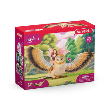 Schleich Kids/Childrens Toy Figurine Fairy In Flight On Glam-Owl 3y+