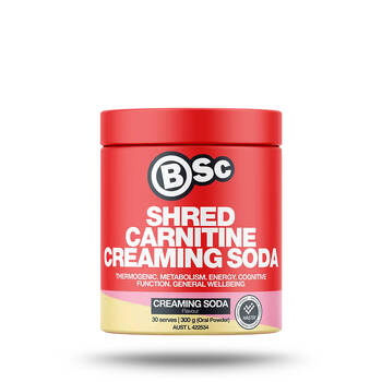 BSc Shred Carnitine 30 Serves Wellbeing Supplement 300g Creaming Soda