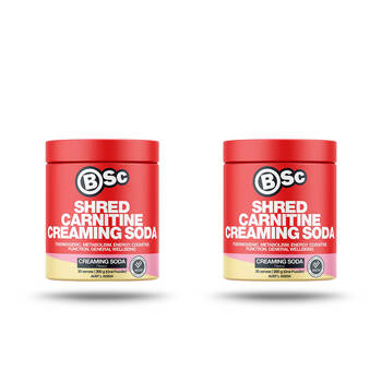 2PK BSc Shred Carnitine 30 Serves Wellbeing Supplement 300g Creaming Soda