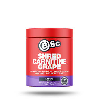 BSc Shred Carnitine 30 Serves Wellbeing Supplement 300g Grape