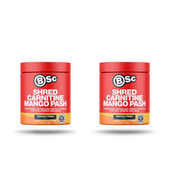 2PK BSc Shred Carnitine 30 Serves Wellbeing Supplement 300g Mango Passionfruit