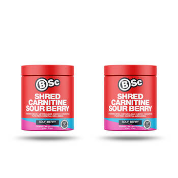 2PK BSc Shred Carnitine 30 Serves Wellbeing Supplement 300g Sour Berry