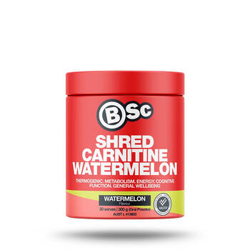 BSc Shred Carnitine 30 Serves Wellbeing Supplement 300g Watermelon