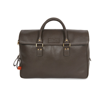 Simon Carter Lewes Mens Soft Leather Adjustable Work Bag - Brown