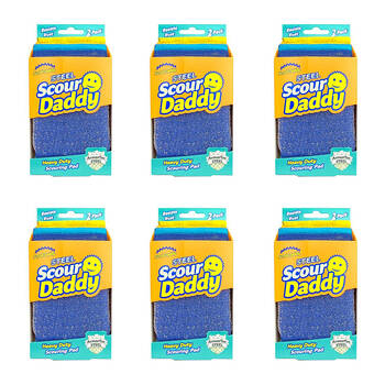 6x 2pc Scrub Daddy Scour Daddy Steel Scrubber Durable Non-Scratch Cleaning