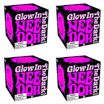 4PK Schylling Glow In The Dark Nee Doh Kids Squeeze Ball 6cm Toy Assorted 3y+