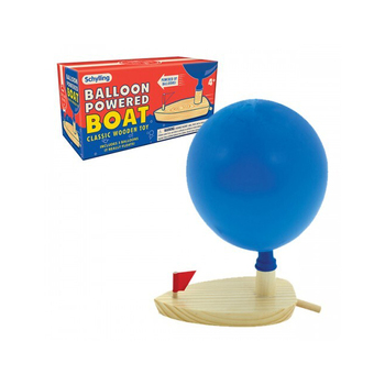 Schylling Balloon Powered Boat Kids 15cm Wooden Toy 4y+