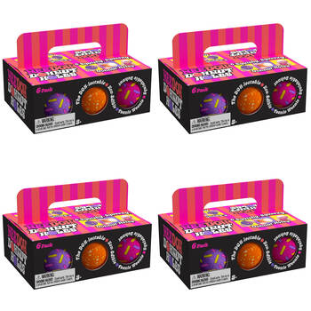 4x 6pc Schylling Nee Doh Dohnut Holes Squishy Toy 3.8cm - Assorted 3y+