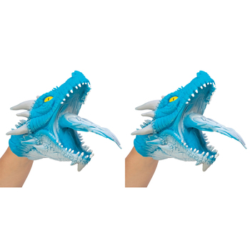 2PK Schylling Stretchy Dragon Hand Puppet Kids Toy 15cm Assorted 3y+