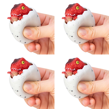 4PK Schylling Dinosaur Squeezy Peek Hatchers Kids 5cm Toy Assorted 3y+