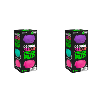 2PK Schylling Teenie Nee Doh Funky Pups Kids Squeeze Toy 4cm Assorted 3y+