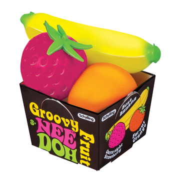 Schylling Nee Doh Groovy Fruit Kids Squeeze Toy Assorted 3y+