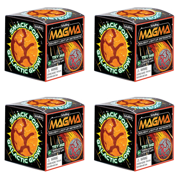 4PK Schylling Nee Doh Magma Ball Light Up Squishy Meteorite Assorted 3y+