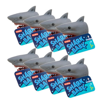 8PK Schylling Shark Baby Finger Puppet Kids Toy 5cm Grey 3y+