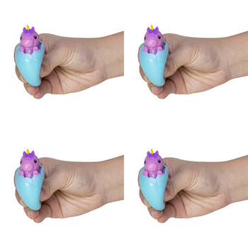 4PK Schylling Unicorn Squeezy Peek Hatcher Kids Toy 5cm Assorted 3y+