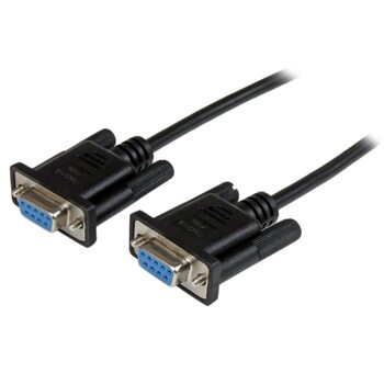 1m Female to Female RS232 Serial Null Modem Cable - Black