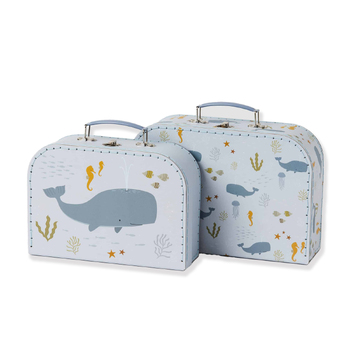 2pc A Little Lovely Company Ocean Suitcase Storage