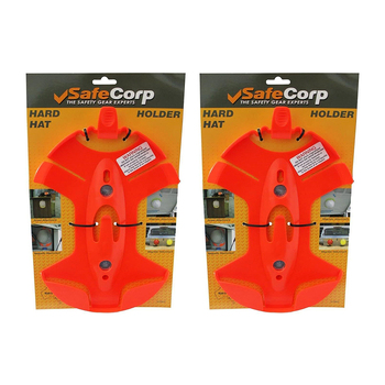 2PK Safecorp Wall Mount Hard Hat Holder Hi-Visability Orange