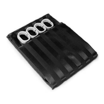 Jason Commercial Satin Stripe Shower Curtains w/ Rings Charcoal 