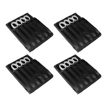 4PK Jason Commercial Satin Stripe Shower Curtains w/ Rings Charcoal 