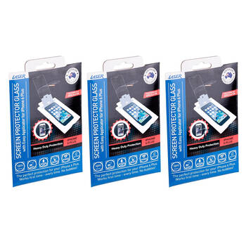 3PK Laser Screen Protector Glass - iPhone 6 Plus/6s Plus/7 Plus
