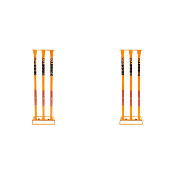 2PK Summit Global Metal Cricket Stumps w/ Base - Orange
