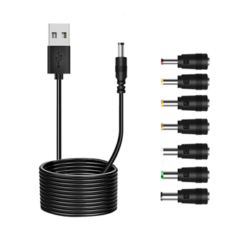 Sansai 1m USB-A To 7 Interchangeable DC Connector Heads Cable