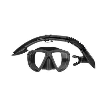 2pc Mirage Platinum Snorkelling/Swimming Mask & Snorkels Set Black
