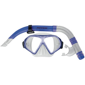 2pc Mirage Freedom Snorkelling Mask & Snorkels Set Dark Blue