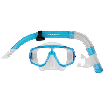 2pc Mirage Quest Snorkelling/Swimming Mask & Snorkels Set Blue