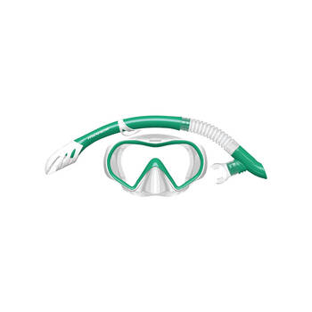 2pc Mirage Explorer Snorkelling/Swimming Mask & Snorkels Set Green
