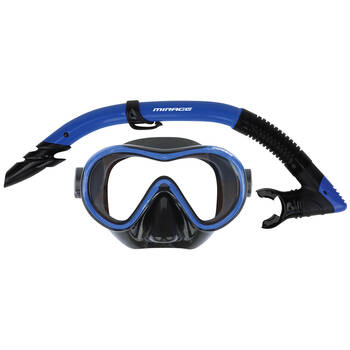 2pc Mirage Phantom Snorkelling/Swimming Mask & Snorkels Set Blue