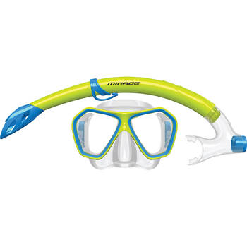 Mirage Splash Junior Silicone Mask/Snorkel Set Snorkeling Accessory Lime/Blue