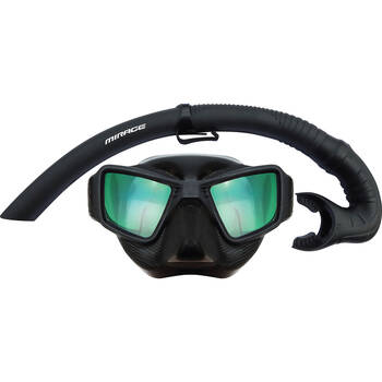 Mirage Assasin Silicone Mask/Snorkel Set Adult Snorkeling Accessory Black