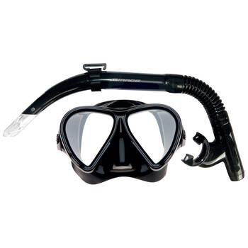 2pc Mirage Stealth Snorkelling/Swimming Mask & Snorkels Set Black