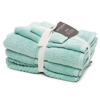 5pc Sheraton Luxury Egyptian Towel Pack Frosted Mint