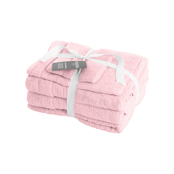 5pc Sheraton Luxury Egyptian Towel Pack Pink Mist