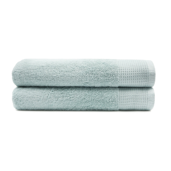 2pc Sheraton Luxury Maison Greenwich Bath Towels 68cm x 137cm Cotton Cloud Blue 